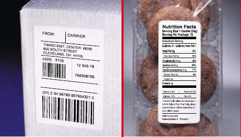 barcode labels for packing and nutrition facts