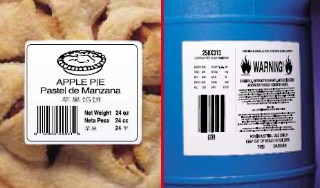 barcode labels for food and hazadous materials